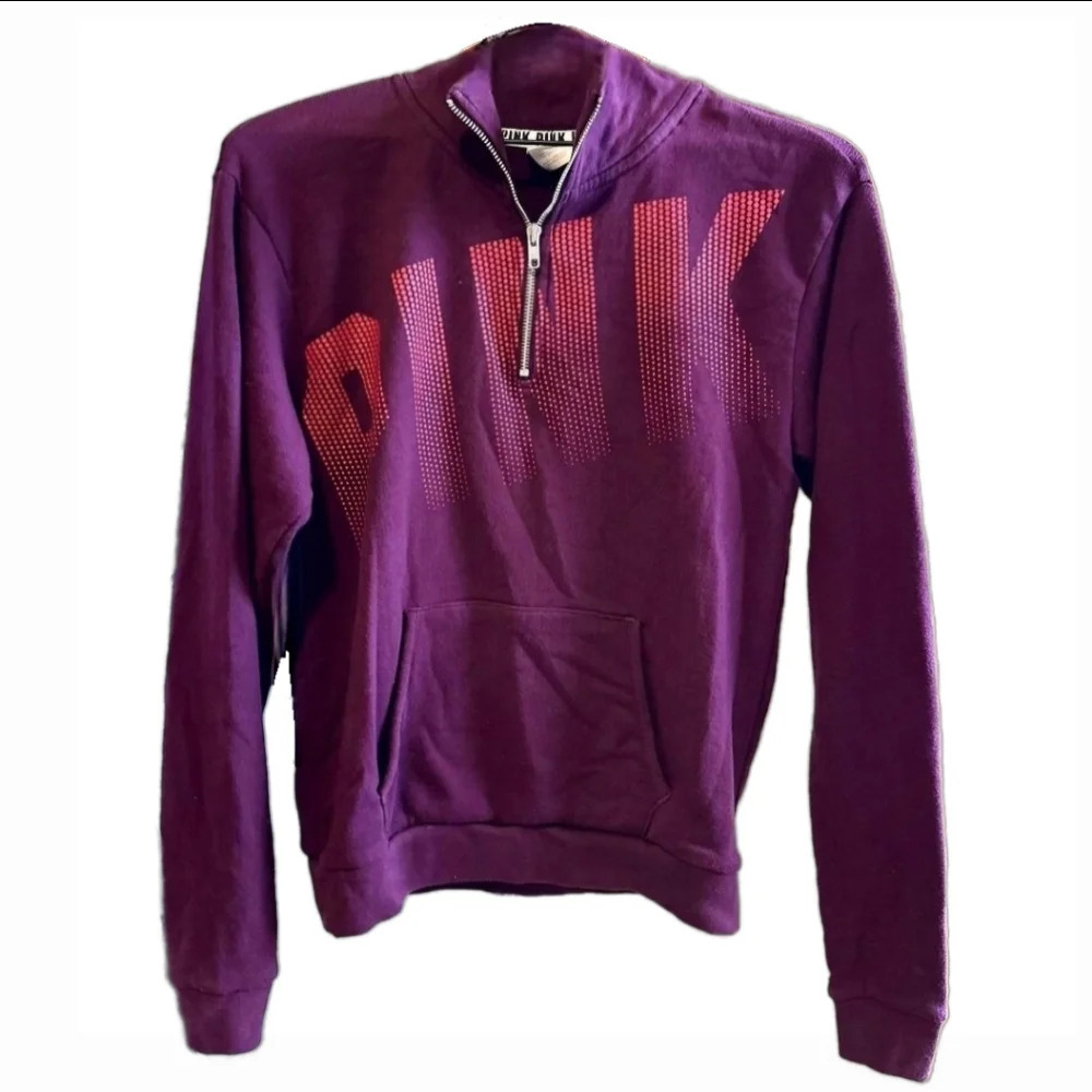 Victoria’s Secret PINK 1/4 Zip Pullover, Purple - Small
